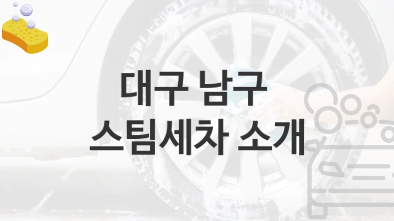 대구 남구 
스팀세차 소개