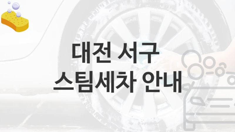 대전 서구 
스팀세차 안내