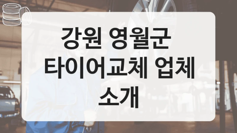 강원 영월군 
타이어교체 업체 소개