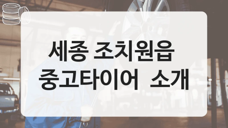 세종 조치원읍 
중고타이어  소개