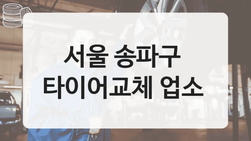 서울 송파구 
타이어교체 업소