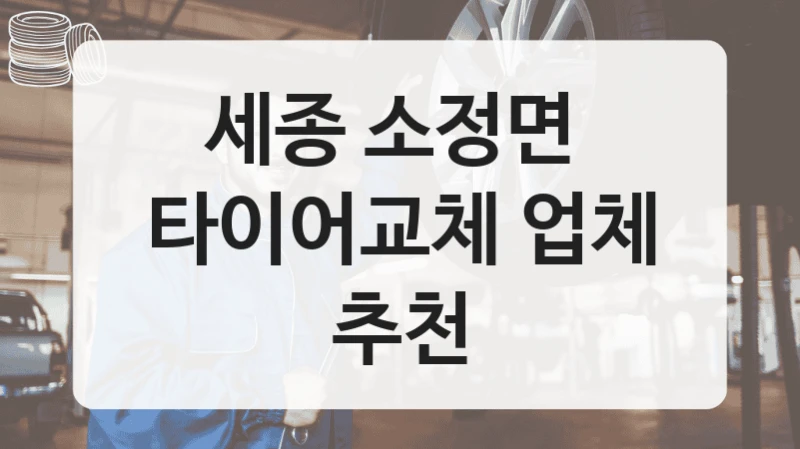 세종 소정면 
타이어교체 업체 추천