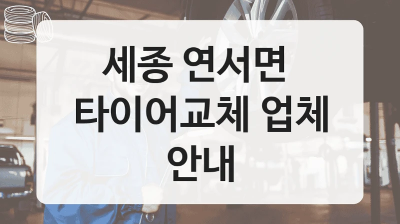 세종 연서면 
타이어교체 업체 안내