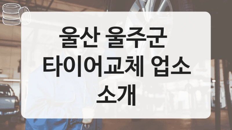 울산 울주군 
타이어교체 업소 소개